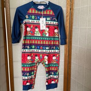 Pete + Lucy Festive Frosty Romper size 9/12 M